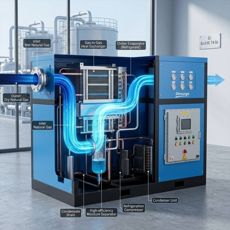 Sécheur d’air frigorifique au gaz naturel personnalisé non standard